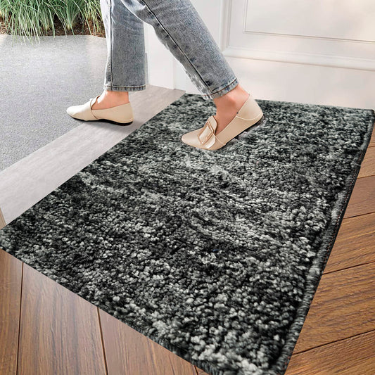 Super Soft Microfiber Anti Slip Door Mat Fur (Black, 23” x 15”)