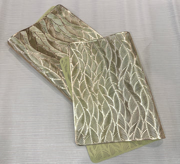 Leaf Overlap Rectangle Metallic Table Mats