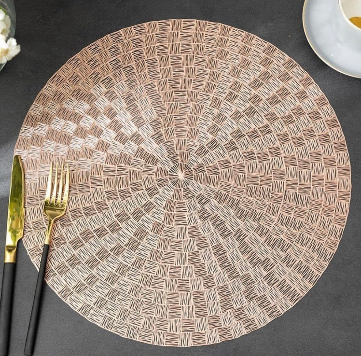 Tic Tac Round Metallic Table Mats