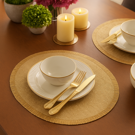 Frill Magic Oval Metallic Table Placemats