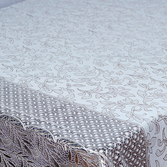 Luxury Silver Pattern Table Cover - Rectangular