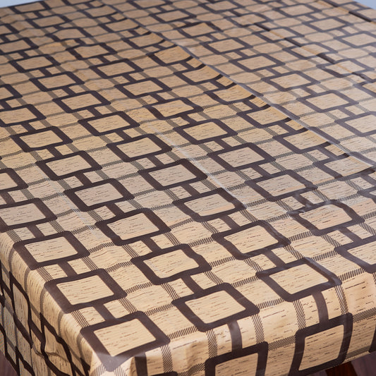 Classic Brown Checkered Table Cover - Rectangular