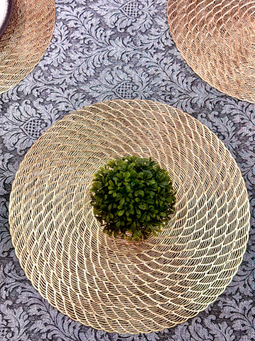 Spiral Bloom Metallic Table Mats