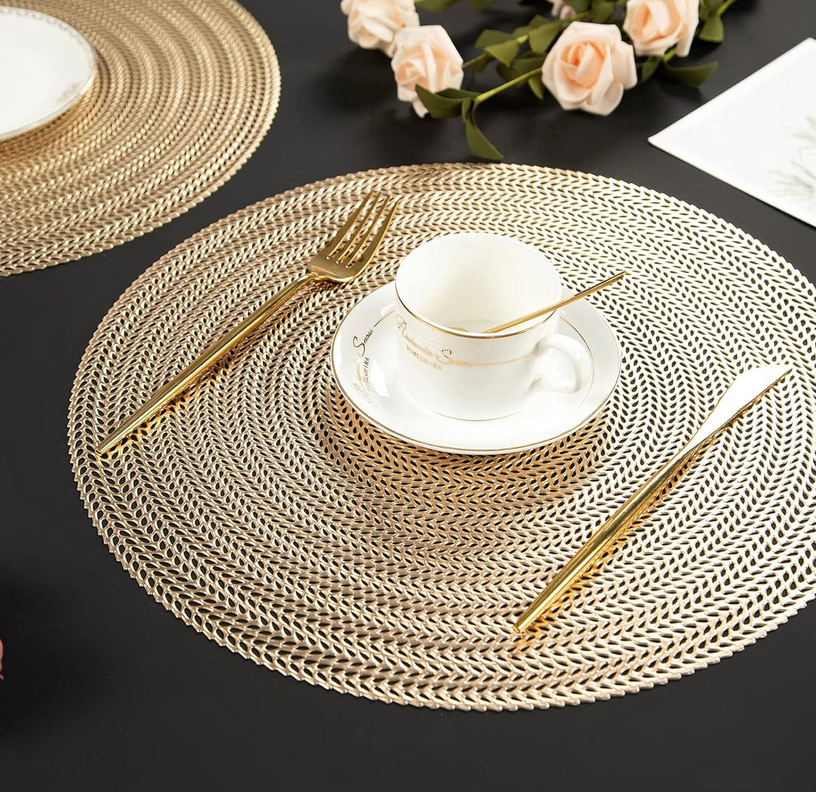 Twisted Leaf Metallic Table Mats