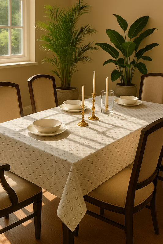 Greyish Dots Premium Table Cover