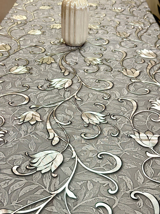 Lily Bloom Metallic Table Cover