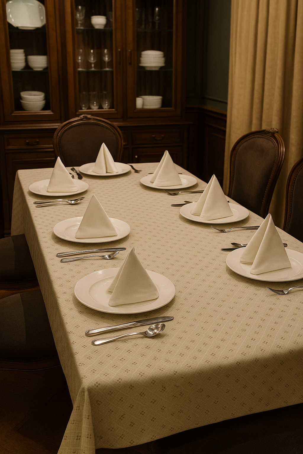 Greyish Dots Premium Table Cover