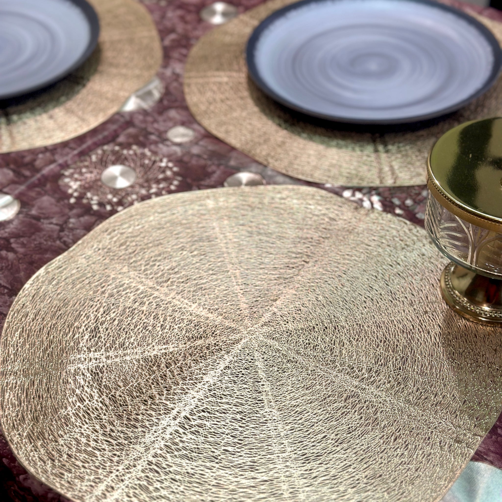 Golden Web Metallic Table Mats