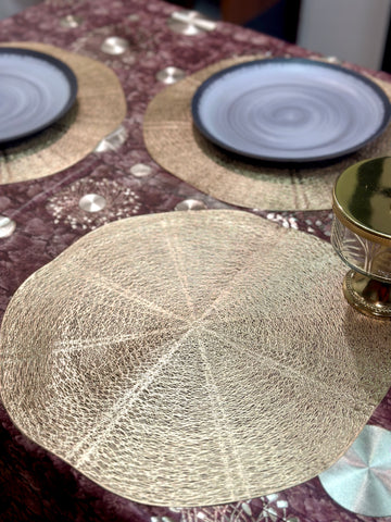 Golden Web Metallic Table Mats