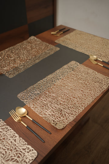Artistic Metallic Rectangle Table Mats