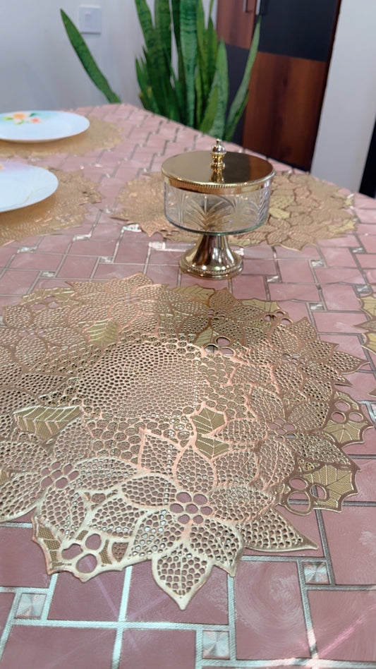 Cherry Flower Metallic Table Mats