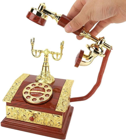 Musical Jewelry Box, Vintage Phone Storage Case Dial Telephone Shaped Retro Exquisite Workmanship for Home Decoration
