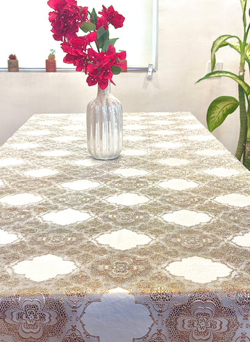 Floral Twist Metallic Table Cover