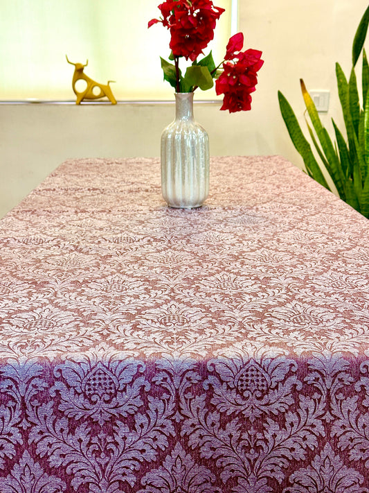 Elegant Floral Shimmer Table Cover