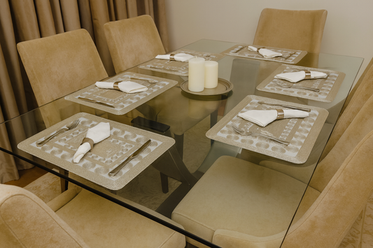 Rectangle Circle Magic Metallic Table Placemats