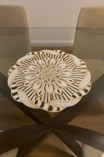 White Gold Floral Tablemats