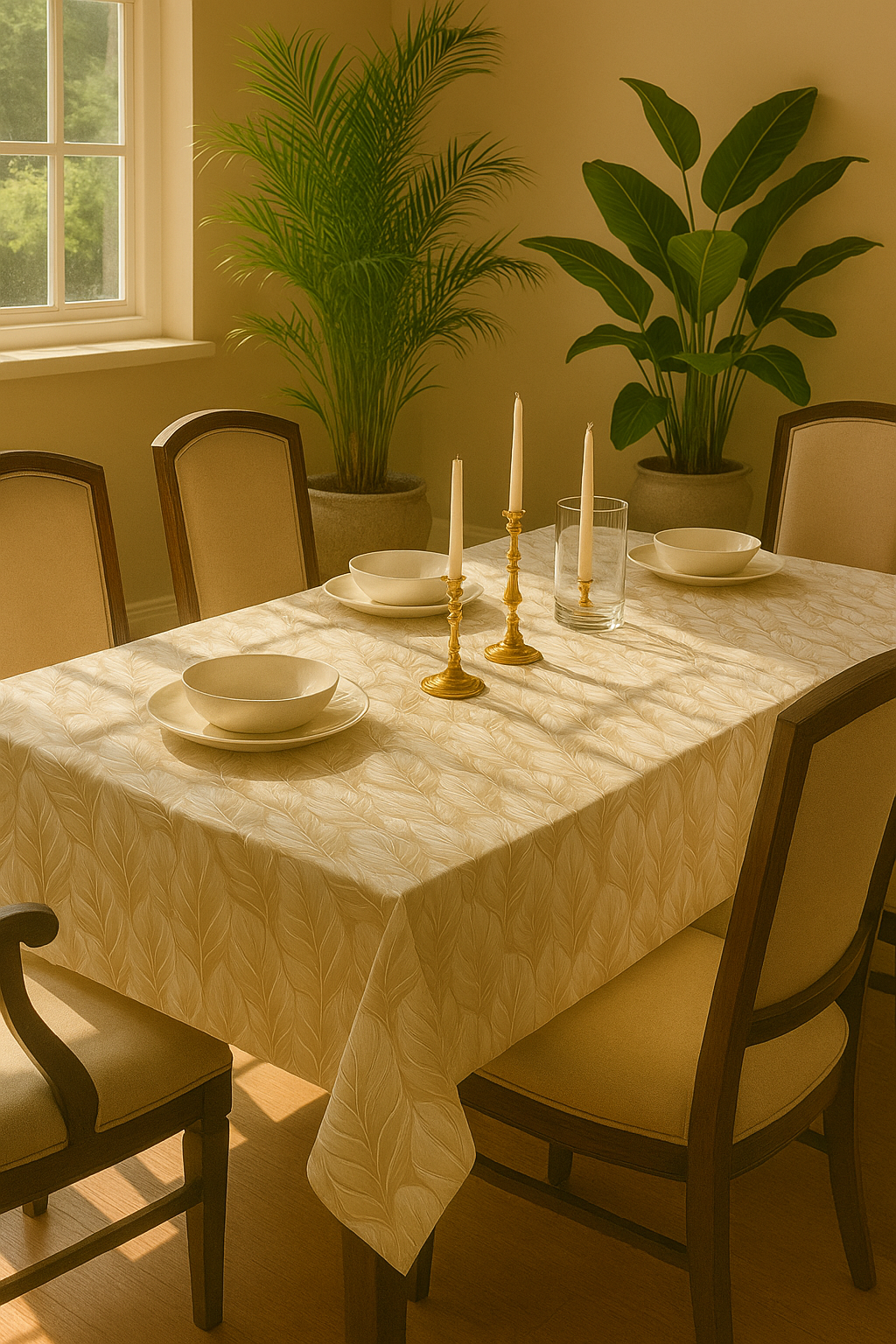 Shining Leaves Premium Table Cover