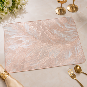 Abstract Leaf Charm Metallic Table Placemats