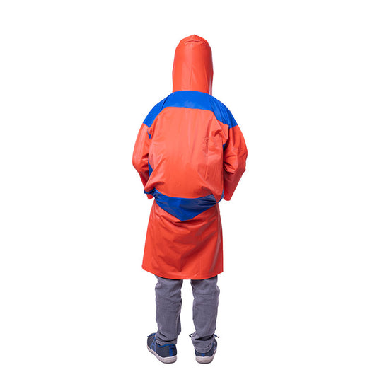 Kids Waterproof Long Sleeves Raincoat Aqua - Red & Blue