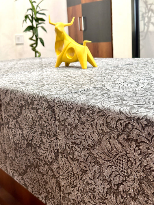 Elegant Floral Shimmer Table Cover