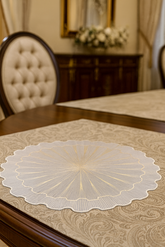 Sparkling Flower Metallic Table Placemats