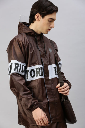 Storm Rider Adjustable Hooded & Zipper Top And Buttom Reversible Jacket Rainsuit & Pant Set (XXL)