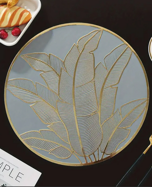 Leaf Metallic Embossed Mats (Rose Gold)