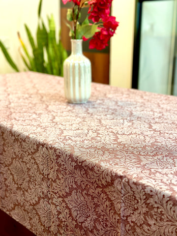 Elegant Floral Shimmer Table Cover