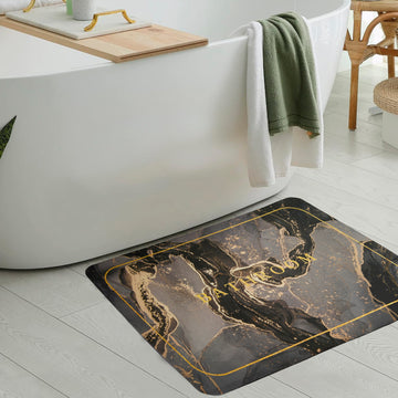 Anti-Slip Quick Drying Bath Mat, Golden, Absorbent PVC (24”X16”)