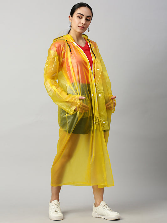 Women's Long Sleeves Ferrari Adjustable Hooded & Zipper Raincoat