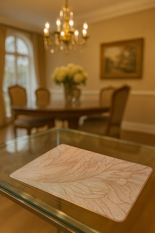 Abstract Leaf Charm Metallic Table Placemats