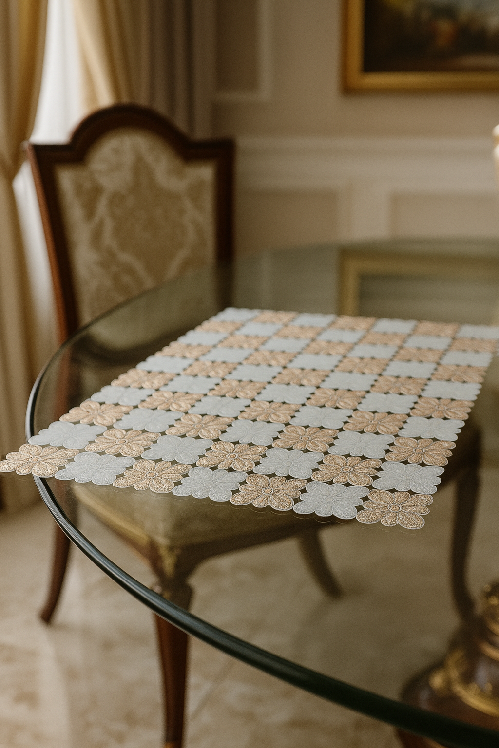 Checks Flower Table Placemats