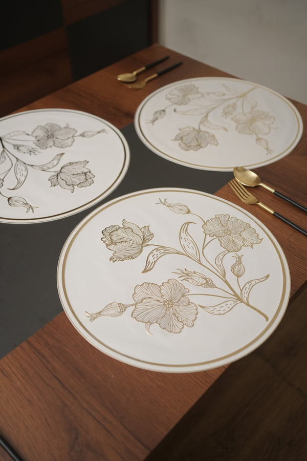 Flower Bud Metallic Table Mats