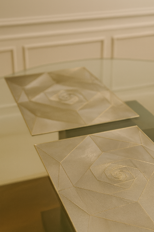 Rose Box Rectangle Metallic Placemats