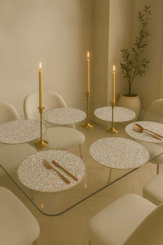 Leaf Artistic Metallic Table Placemats