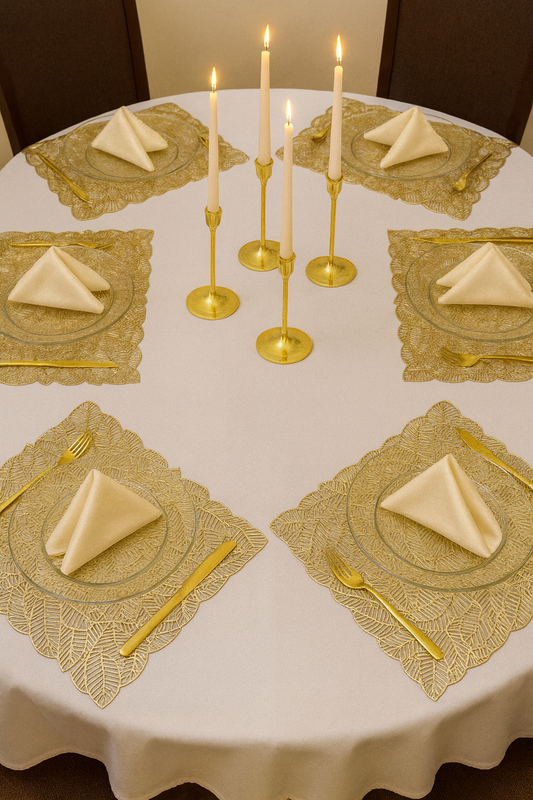 Leaf Jungle Metallic Rectangle Table Placemats