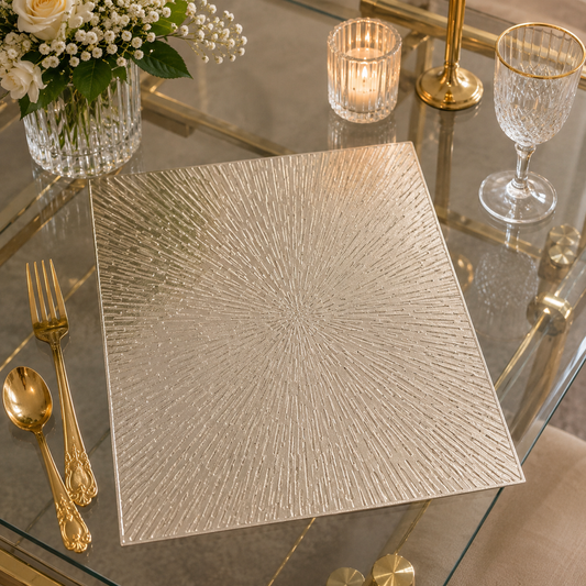 Fireworks Rectangle Metallic Table Mats