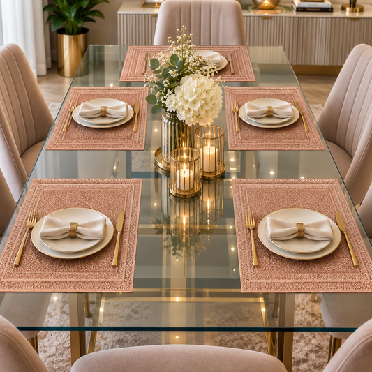 Web net Metallic Rectangle Tablemats