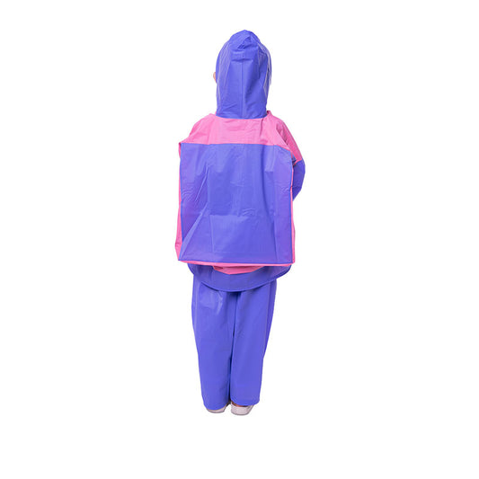 Kids Waterproof Long Sleeves Rainsuit Oxford Raincoat - Purple & Pink