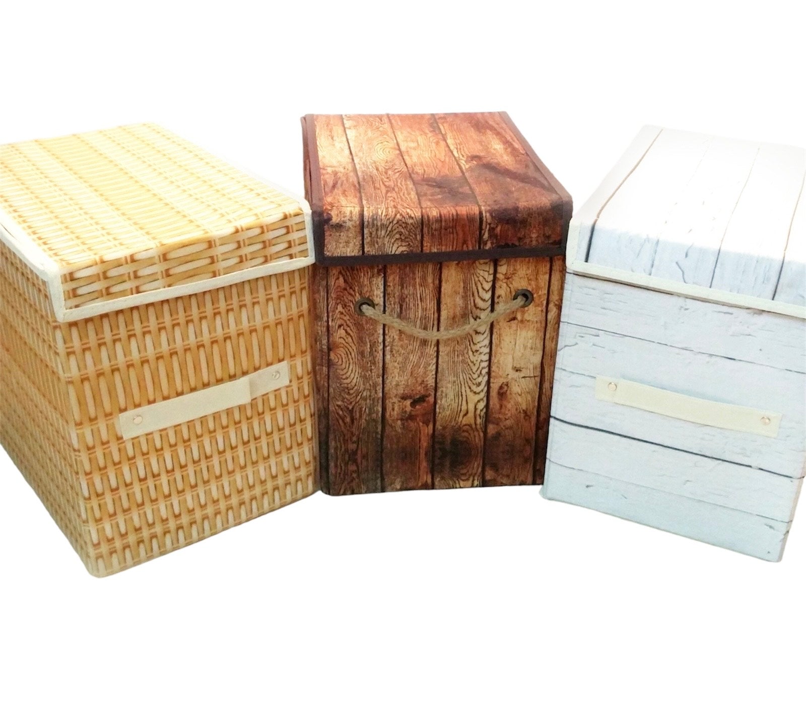 Wood Print Foldable Storage Boxes