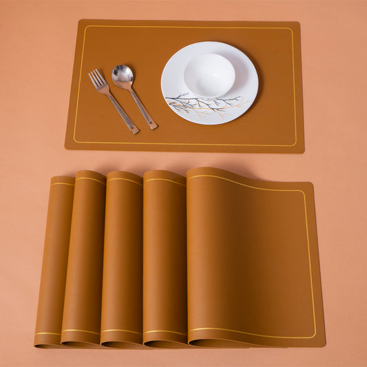Viva Baazar Fancy Table Mat Classy Rectangle Brown